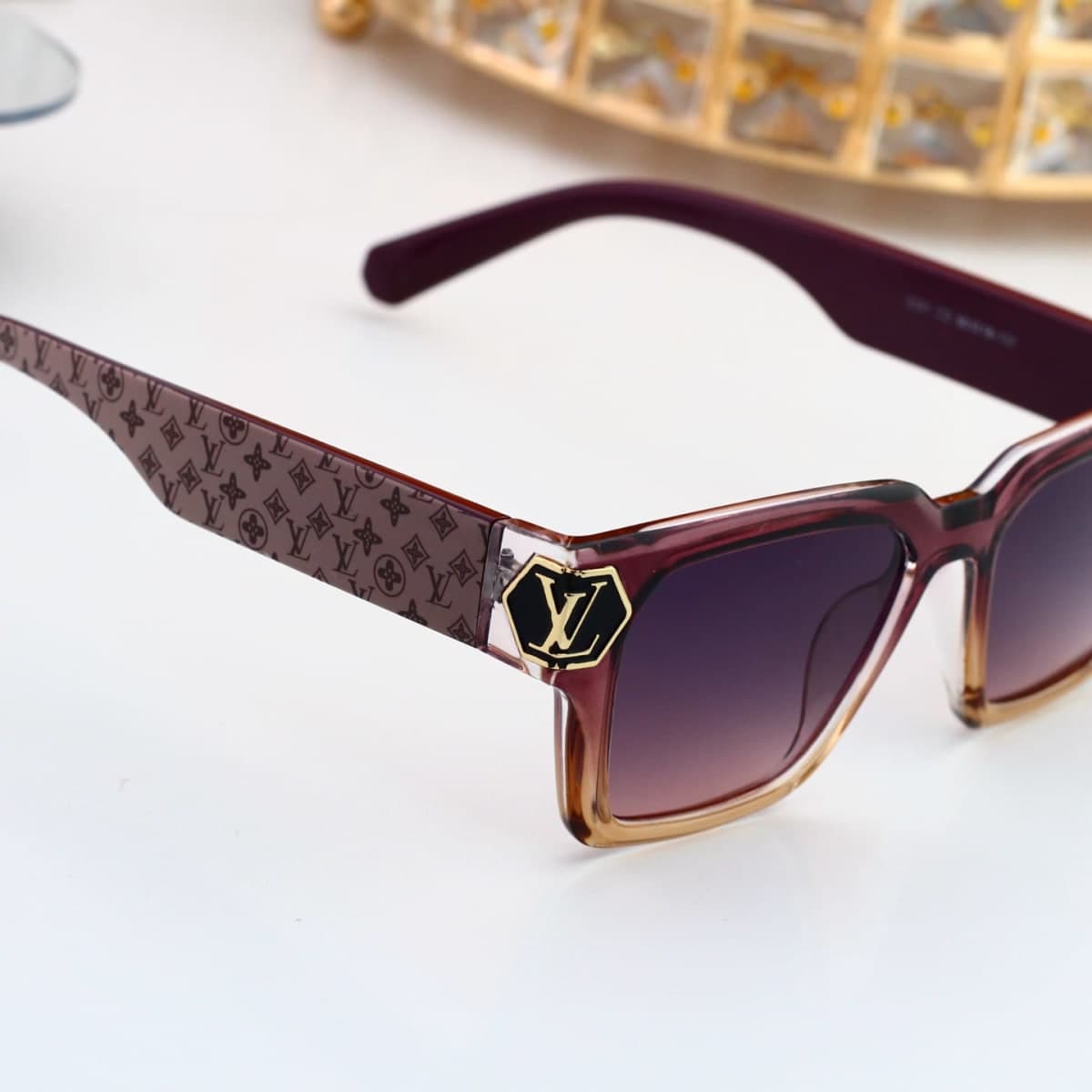 Monogram Emblem Two-Tone Square Sunglasses