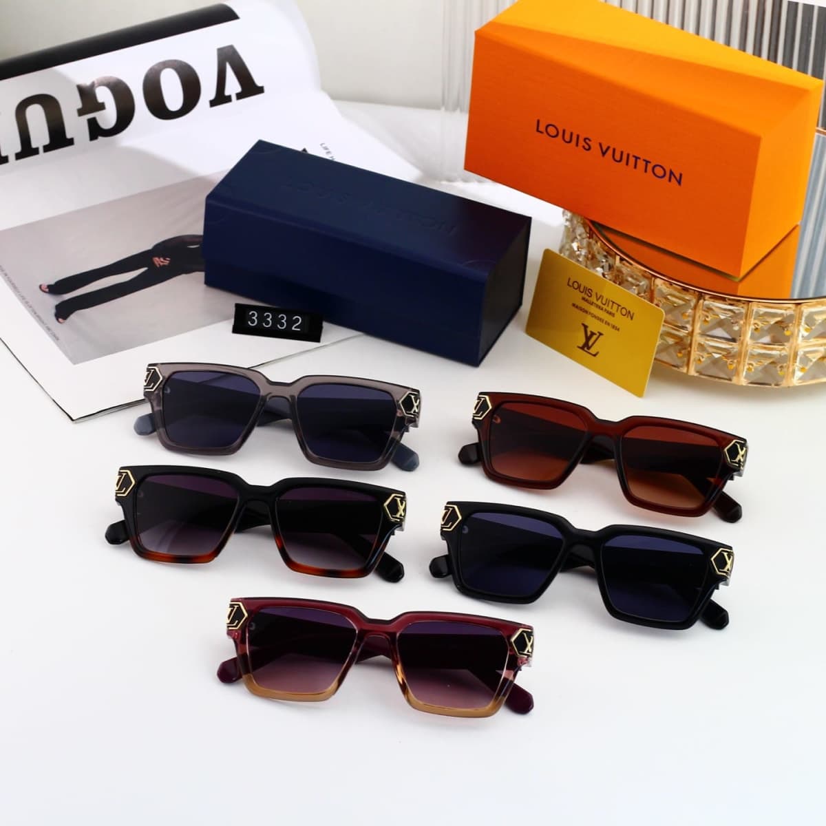 Monogram Emblem Two-Tone Square Sunglasses